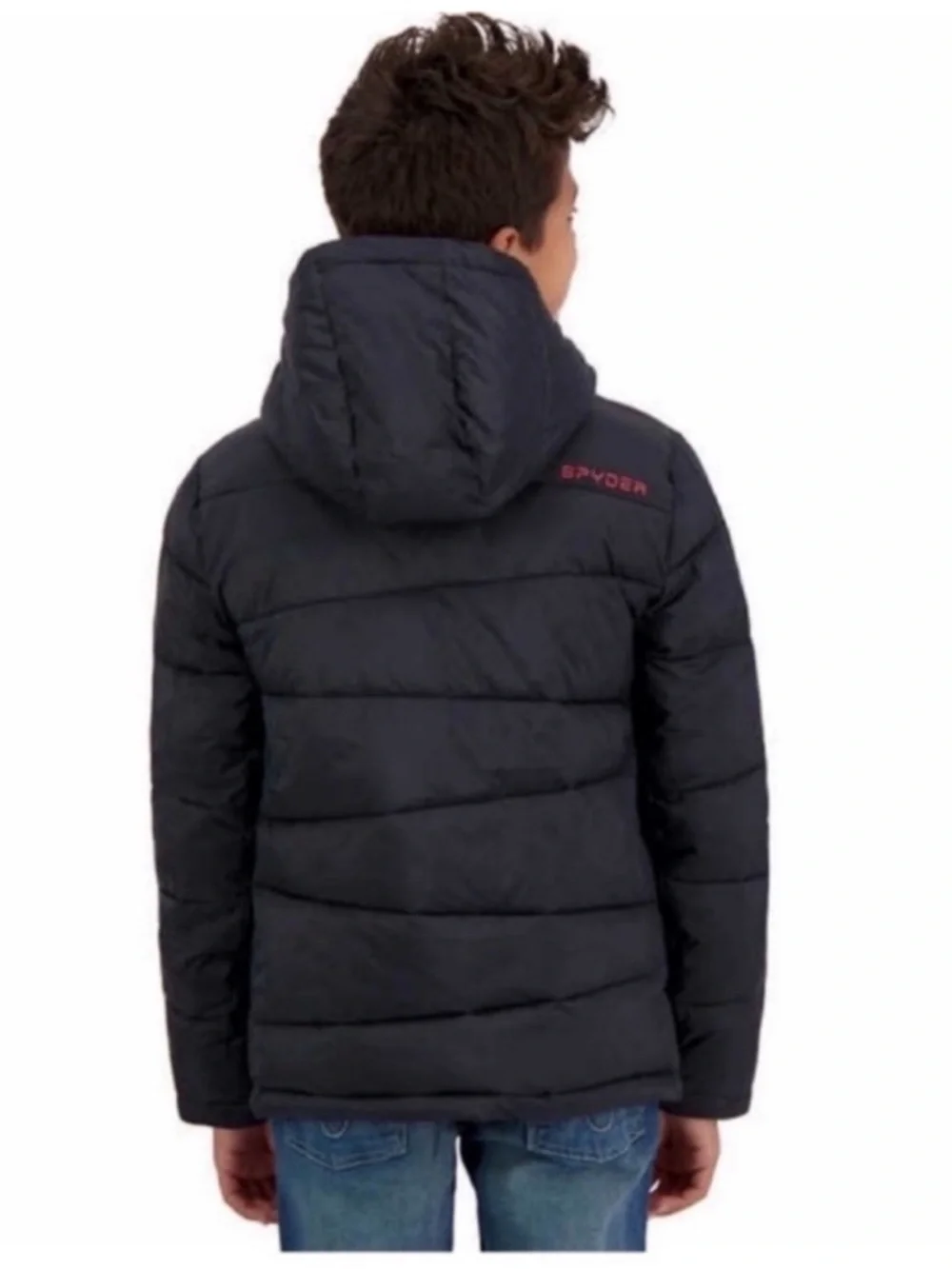 NWT Spyder Youth Boys Puffer Jacket BLACK - size XS (5/6) winter comfy cozy